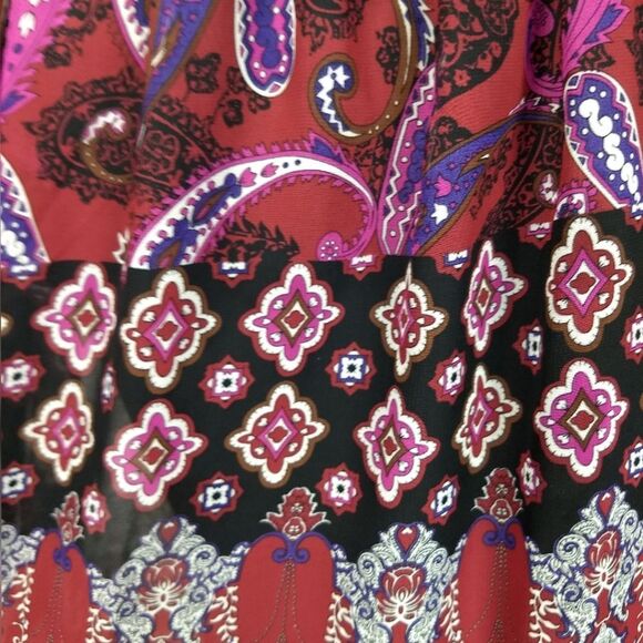 Maurices Mixed Print Embellished Blouse Size 1 - Picture 4 of 10